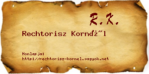Rechtorisz Kornél névjegykártya